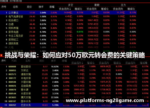 挑战与荣耀：如何应对50万欧元转会费的关键策略